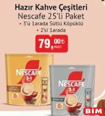 NESCAFE HAZIR KAHVE ÇEŞİTLERİ 25'Lİ PAKET